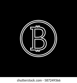 Bitcoin line icon, finance and business, bitcoin sign vector graphics, a linear pattern on a white background, eps 10.