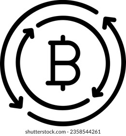 vector de ilustración de línea de bitcoin