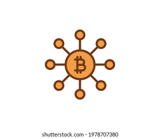 Bitcoin line icon on white background