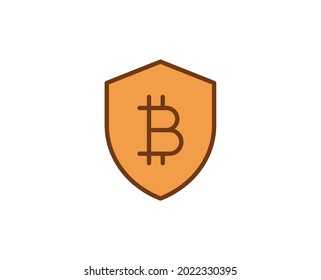 Bitcoin line icon on white background
