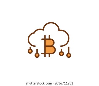 Bitcoin line icon on white background