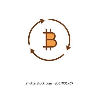 Bitcoin line icon on white background