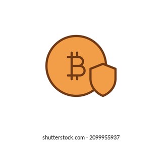 Bitcoin line icon on white background