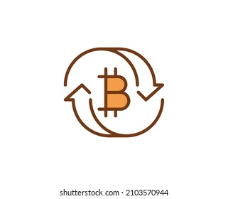 Bitcoin line icon on white background