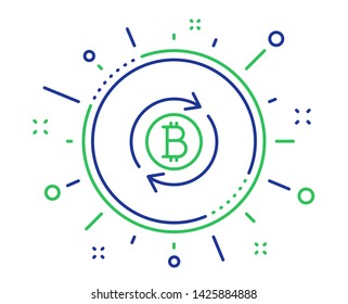 Bitcoin line icon. Refresh cryptocurrency coin sign. Crypto money symbol. Quality design elements. Technology refresh bitcoin button. Editable stroke. Vector