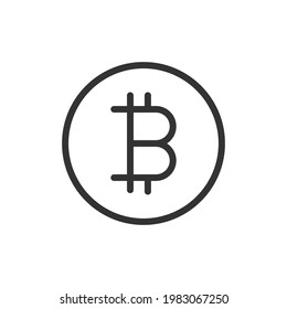 Bitcoin line icon, sign or symbol. Premium pictogram in trendy outline style. Bitcoin pixel perfect vector icon isolated on a white background. 