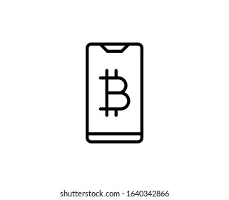 Bitcoin line icon. Vector symbol in trendy flat style on white background. Bitcoin sing for design.