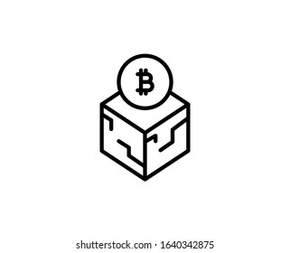 Bitcoin line icon. Vector symbol in trendy flat style on white background. Bitcoin sing for design.
