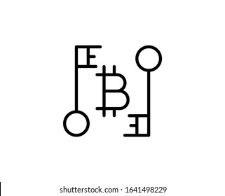 Bitcoin line icon. Vector symbol in trendy flat style on white background. Bitcoin sing for design.