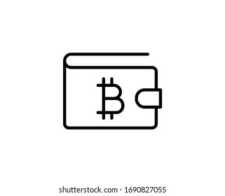 Bitcoin line icon. Vector symbol in trendy flat style on white background. Bitcoin sing for design.