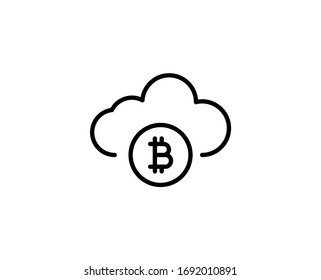Bitcoin line icon. Vector symbol in trendy flat style on white background. Bitcoin sing for design.
