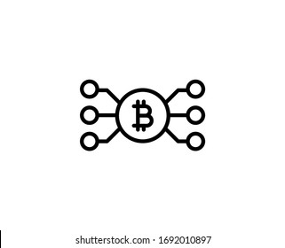 Bitcoin line icon. Vector symbol in trendy flat style on white background. Bitcoin sing for design.