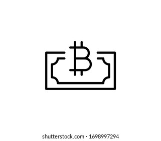 Bitcoin line icon. Vector symbol in trendy flat style on white background. Bitcoin sing for design.