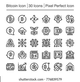 bitcoin line icon,editable stroke,pixel perfect icon