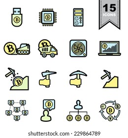 Bitcoin Line icons set  .Illustration eps 10 