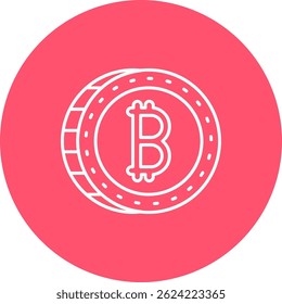 Bitcoin Line vector Icon Design