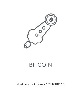 Bitcoin linear icon. Bitcoin concept stroke symbol design. Thin graphic elements vector illustration, outline pattern on a white background, eps 10.