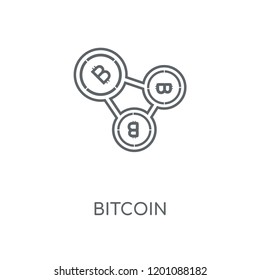 Bitcoin linear icon. Bitcoin concept stroke symbol design. Thin graphic elements vector illustration, outline pattern on a white background, eps 10.