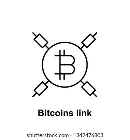 bitcoin link outline icon. Element of bitcoin illustration icons. Signs and symbols can be used for web, logo, mobile app, UI, UX on white background