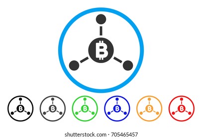 Bitcoin Links flat vector pictograph for application and web design.