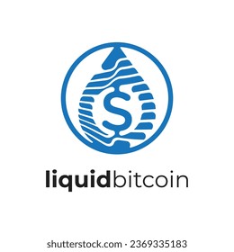 Diseño de vectores de agua líquida bitcoin