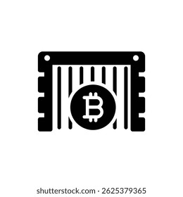 Bitcoin in Firewall Gate, Digital Security Barrier gesperrt