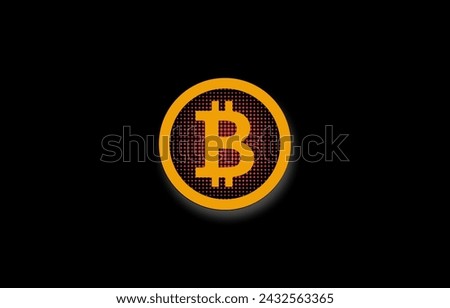 Bitcoin logo background. online network digital money currency, black background