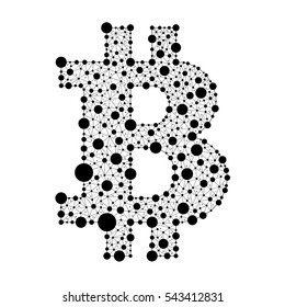 Bitcoin. The logo of the black dots connected by lines