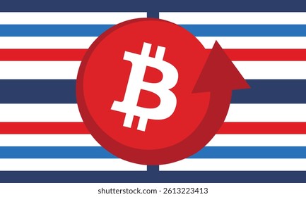 Bitcoin logo. Bitcoin Coin. Digital money. Crypto trade and Investment concept. Future technology. Creative art. Vector illustration. Poster