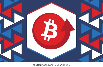Bitcoin logo. Bitcoin Coin. Digital money. Crypto trade and Investment concept. Future technology. Creative art. Vector illustration. Poster