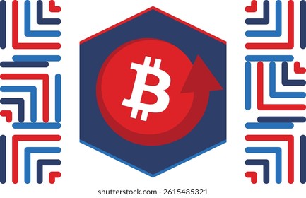 Bitcoin logo. Bitcoin Coin. Digital money. Crypto trade and Investment concept. Future technology. Creative art. Vector illustration. Poster