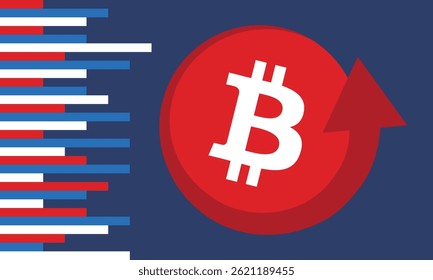 Bitcoin logo. Bitcoin Coin. Digital money. Crypto trade and Investment concept. Future technology. Creative art. Vector illustration. Poster