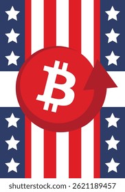 Bitcoin logo. Bitcoin Coin. Digital money. Crypto trade and Investment concept. Future technology. Creative art. Vector illustration. Poster