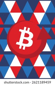 Bitcoin logo. Bitcoin Coin. Digital money. Crypto trade and Investment concept. Future technology. Creative art. Vector illustration. Poster