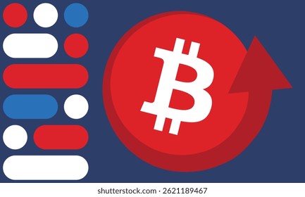 Bitcoin logo. Bitcoin Coin. Digital money. Crypto trade and Investment concept. Future technology. Creative art. Vector illustration. Poster