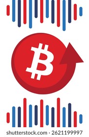 Bitcoin logo. Bitcoin Coin. Digital money. Crypto trade and Investment concept. Future technology. Creative art. Vector illustration. Poster