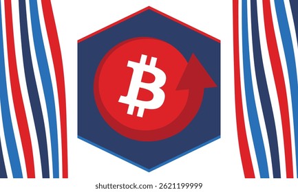 Bitcoin logo. Bitcoin Coin. Digital money. Crypto trade and Investment concept. Future technology. Creative art. Vector illustration. Poster