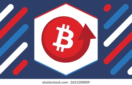 Bitcoin logo. Bitcoin Coin. Digital money. Crypto trade and Investment concept. Future technology. Creative art. Vector illustration. Poster