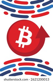 Bitcoin logo. Bitcoin Coin. Digital money. Crypto trade and Investment concept. Future technology. Creative art. Vector illustration. Poster