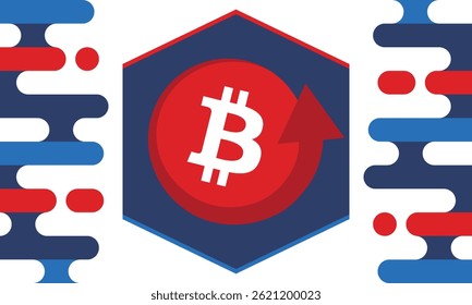 Bitcoin logo. Bitcoin Coin. Digital money. Crypto trade and Investment concept. Future technology. Creative art. Vector illustration. Poster