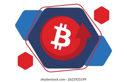 Bitcoin logo. Bitcoin Coin. Digital money. Crypto trade and Investment concept. Future technology. Creative art. Vector illustration. Poster