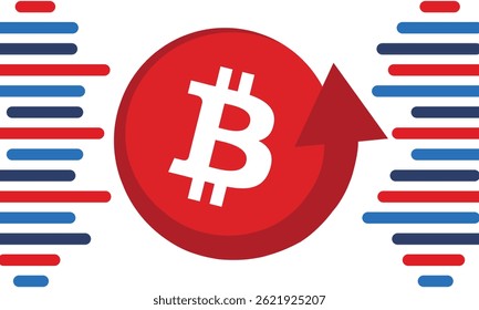 Bitcoin logo. Bitcoin Coin. Digital money. Crypto trade and Investment concept. Future technology. Creative art. Vector illustration. Poster