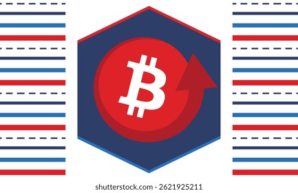 Bitcoin logo. Bitcoin Coin. Digital money. Crypto trade and Investment concept. Future technology. Creative art. Vector illustration. Poster