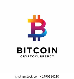 Logo de Bitcoin con un concepto colorido