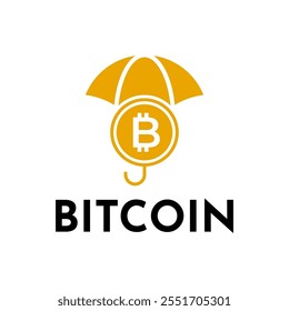 Bitcoin logo concept. Cryptocurrency logo sign. Digital money flat style vector illustration.