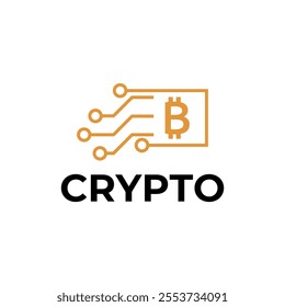 Bitcoin logo concept. Cryptocurrency logo sign. Digital money flat style vector illustration.