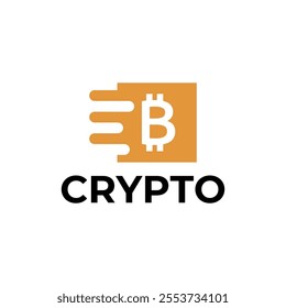 Bitcoin logo concept. Cryptocurrency logo sign. Digital money flat style vector illustration.