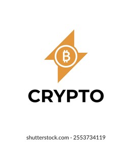 Bitcoin logo concept. Cryptocurrency logo sign. Digital money flat style vector illustration.