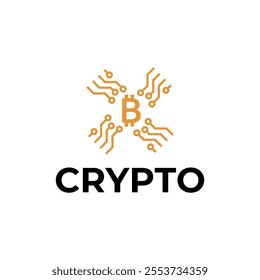 Bitcoin logo concept. Cryptocurrency logo sign. Digital money flat style vector illustration.