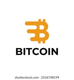 Bitcoin logo concept. Cryptocurrency logo sign. Digital money flat style vector illustration.
